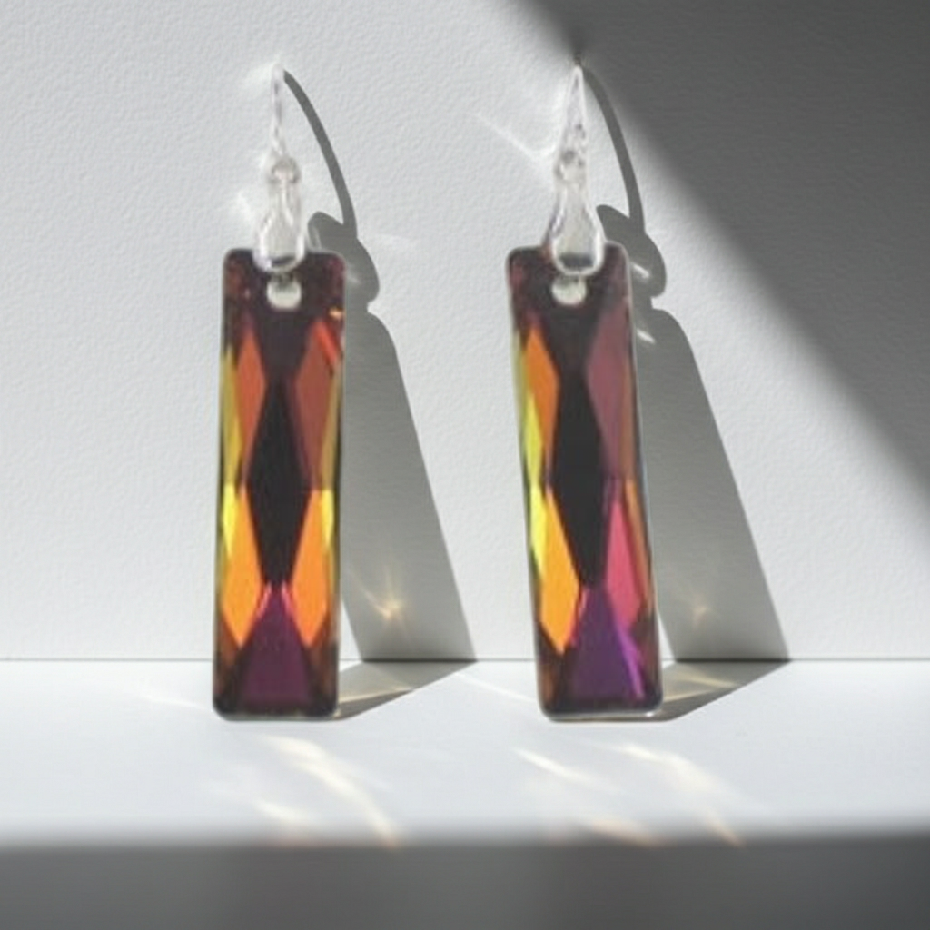 Statement Volcano Crystal Dangling Earrings Big Bold Look