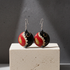 Handmade Hot Red Paisley Black & Red Earrings  Golem Design
