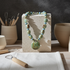 Handmade Fair Trade Kazuri Necklace Turquoise & Green Beads