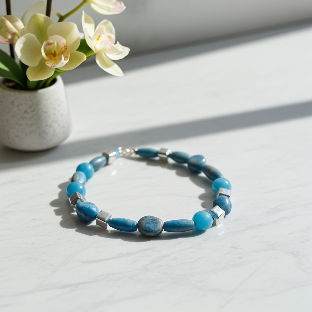 Crazy Lace Agate Gemstone Bracelet Larimor Blue