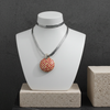 Red & Tan Handmade Pendant Necklace Golem
