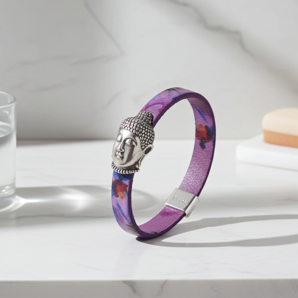 Purple Leather Bracelet