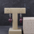 Rose and Black  Glass Bead Earrings