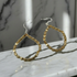 Matte Metallic Hoop Beaded Earrings Gold Tones