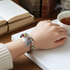 Handmade Ceramic Bead Bracelet with Heart Clasp