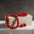 Big Bold Red Wooden Bead Jewelry Set