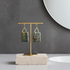 Aqua & Brown Porcelain Drop Earrings