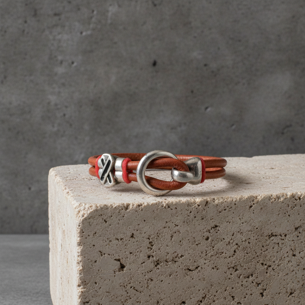 Orange Awareness Leather  Bracelet