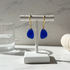 Blue Sea Glass Earrings Gold Ear Wires