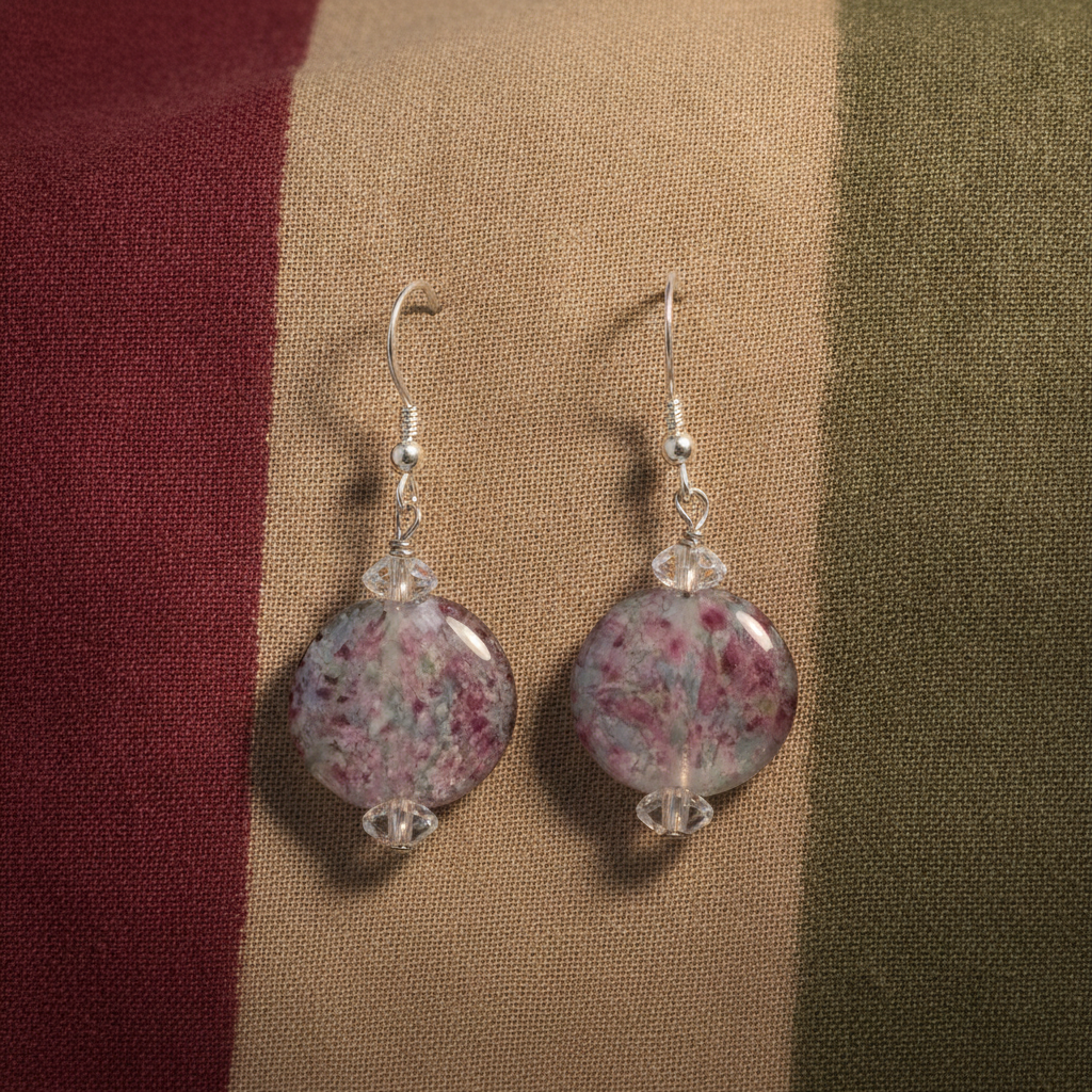 Pink Handmade Artisan Bead  Earrings