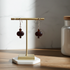 Brown Kazuri and Crystal Drop Earrings Fair Trade