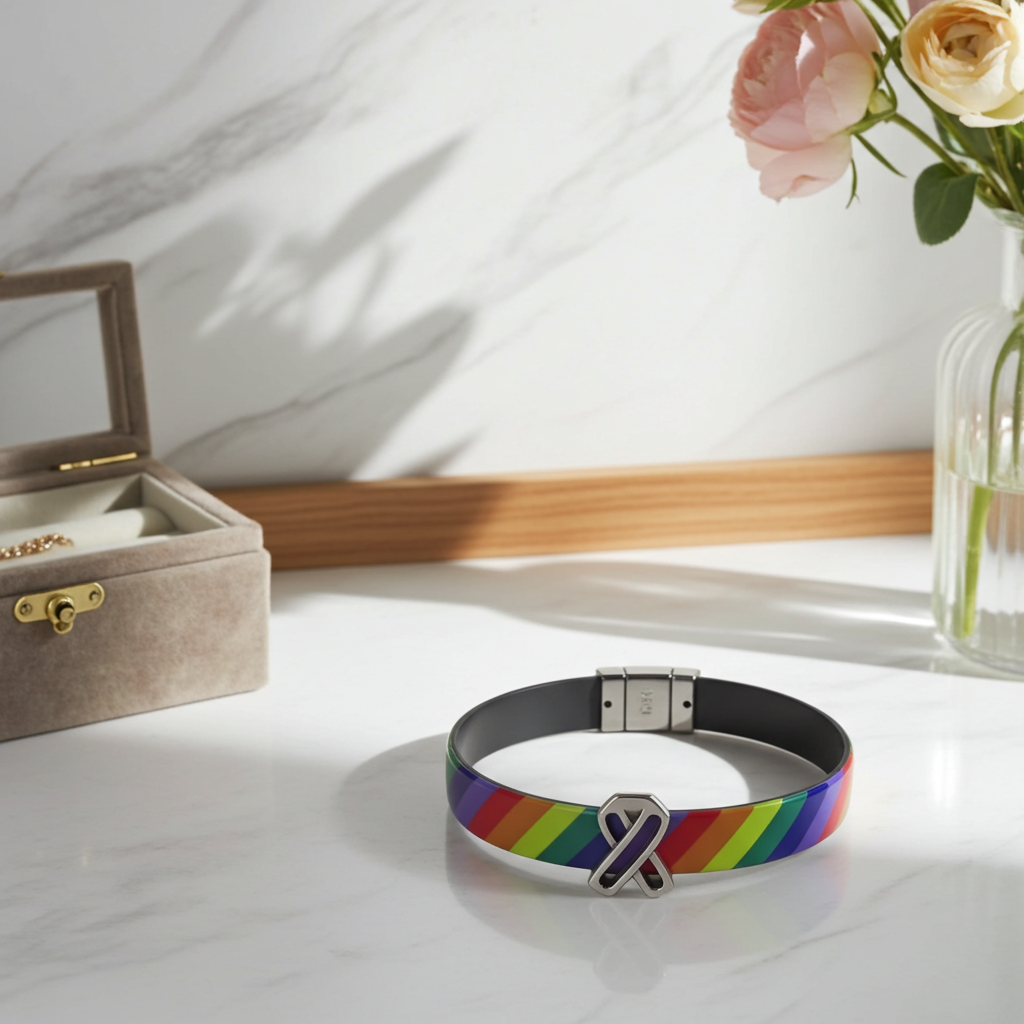 Rainbow Awareness Vegan Cord Bracelet  Unisex