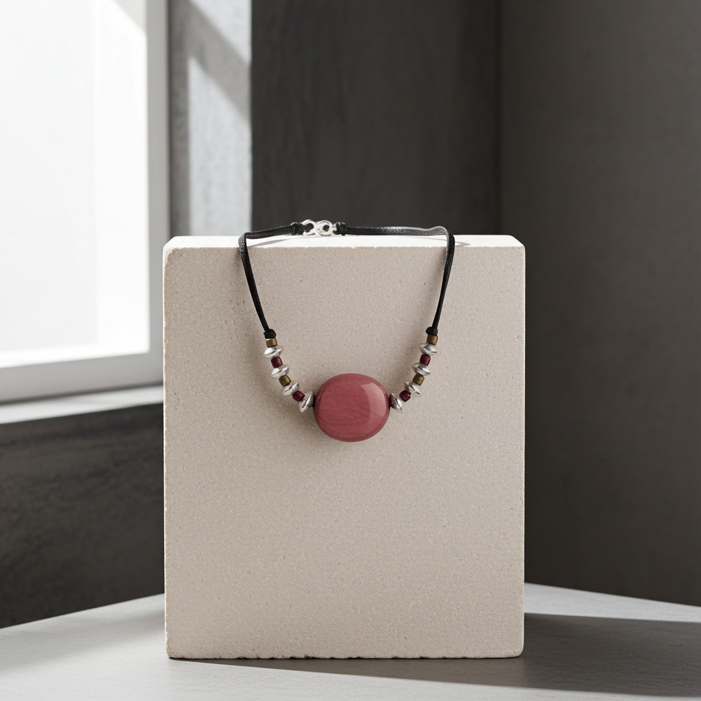 Big Bold Tagua Nut Necklace in Pink