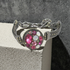 Pink Multi-stoned Crystal & Antique Brass Bangle Bracelet