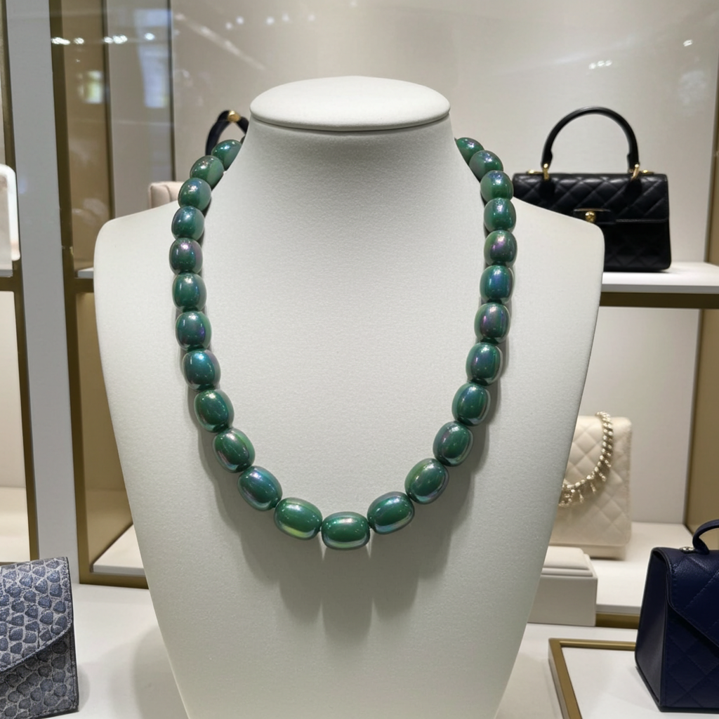 Bottle Green Statement Necklace Kazuri Fair Trade Beads
