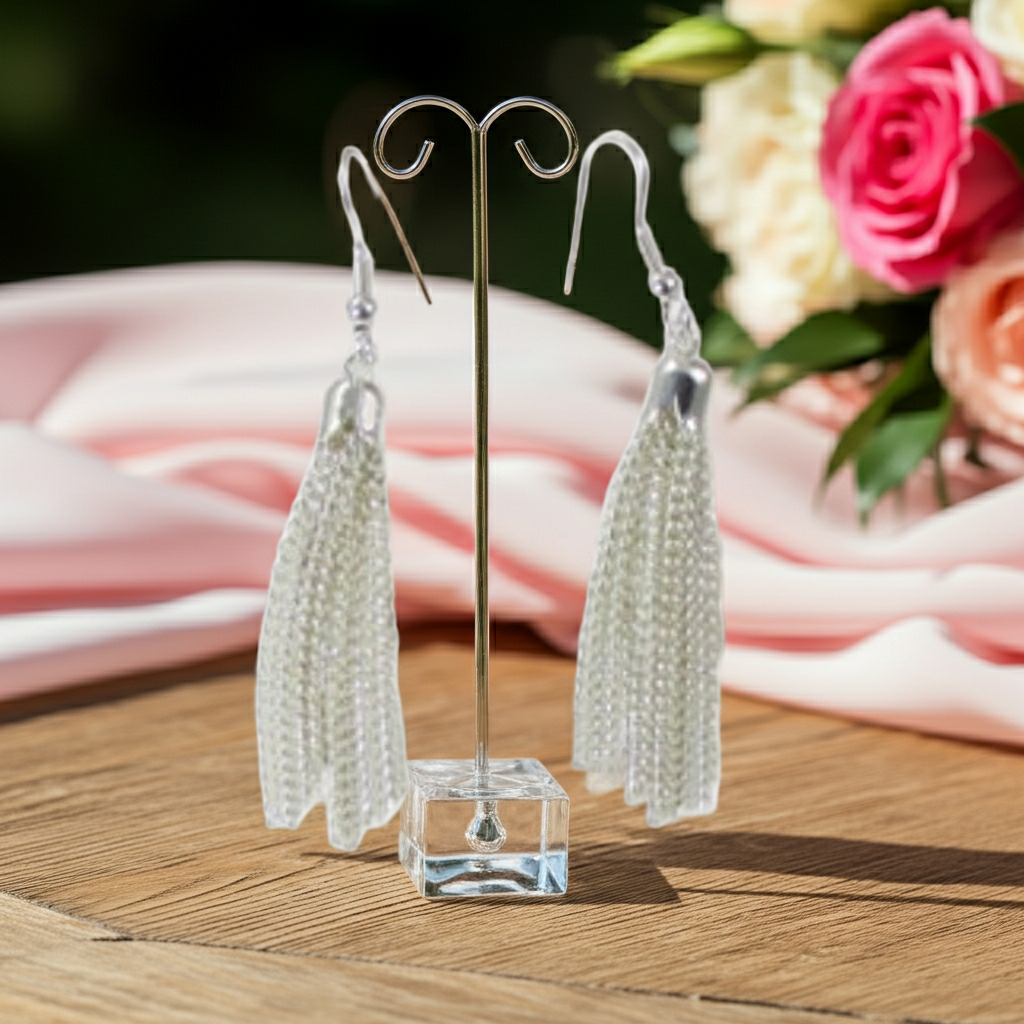 Silver Chain Tassel Drop Earrings