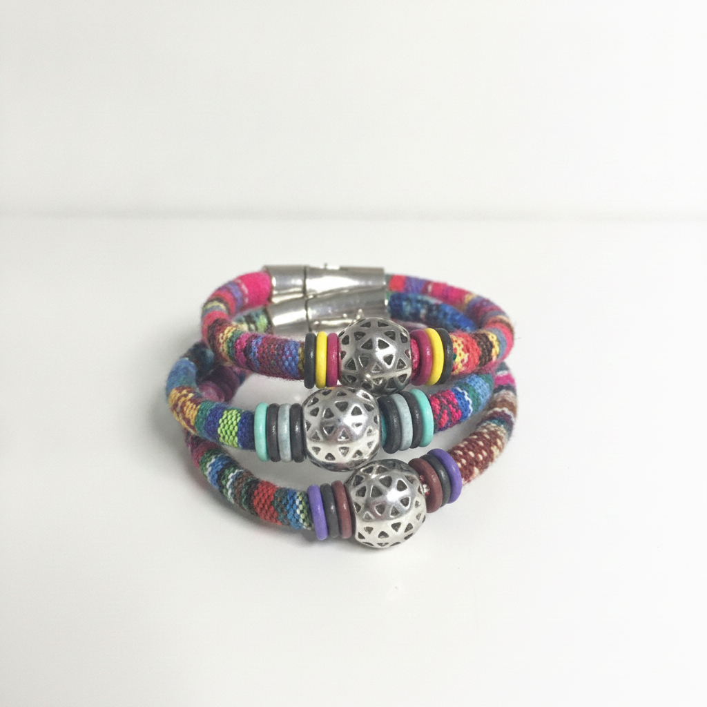 Trio of Cotton Cord Vegan Cuff Bracelet