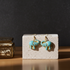 Safari Elephant Turquoise & Gold Earrings