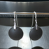 Black Sea Glass Coin Drop Earrings
