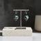 Aqua & Black Artisan Bead Drop Earrings