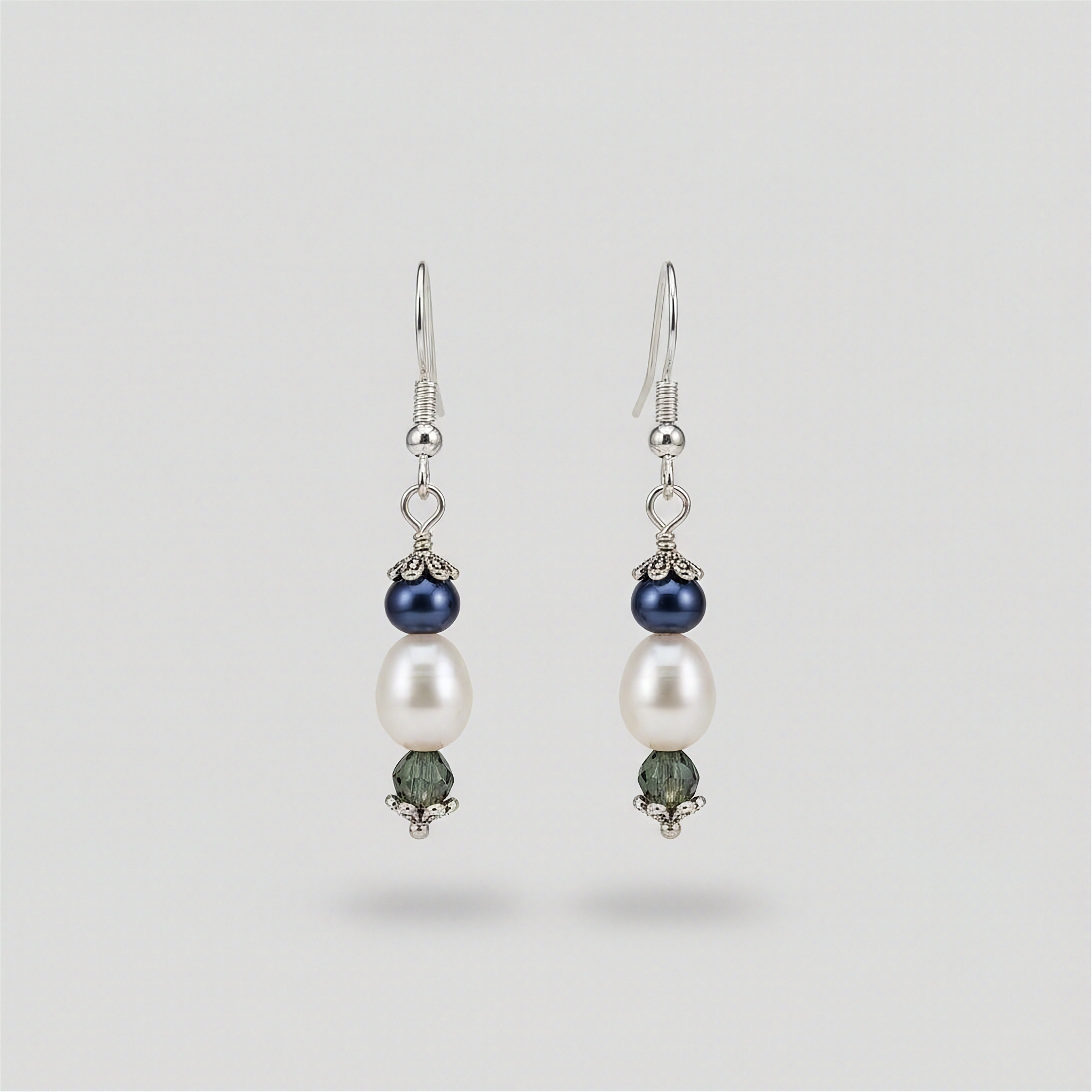 White Freshwater Sea Shell Pearl Earrings