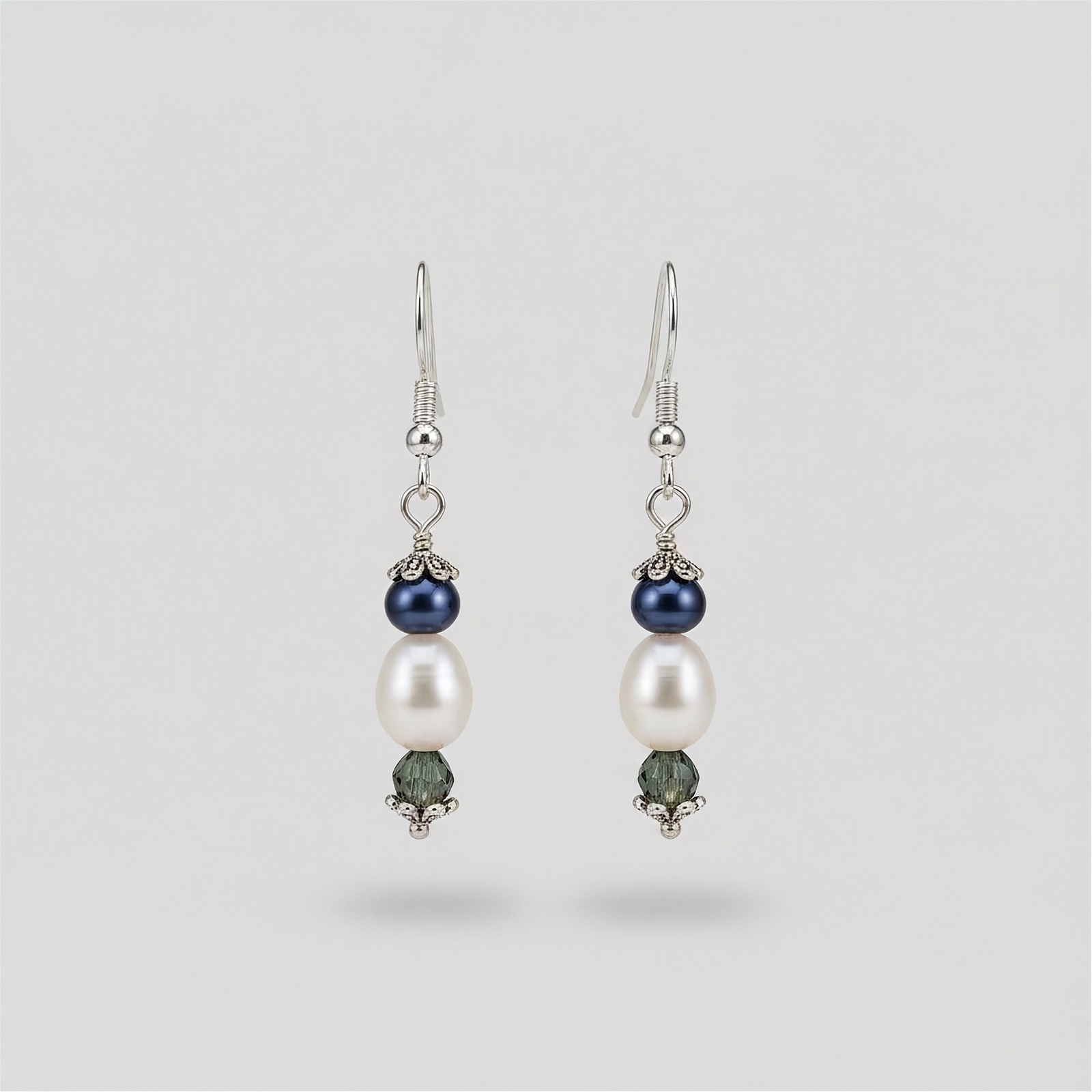 White Freshwater Sea Shell Pearl Earrings