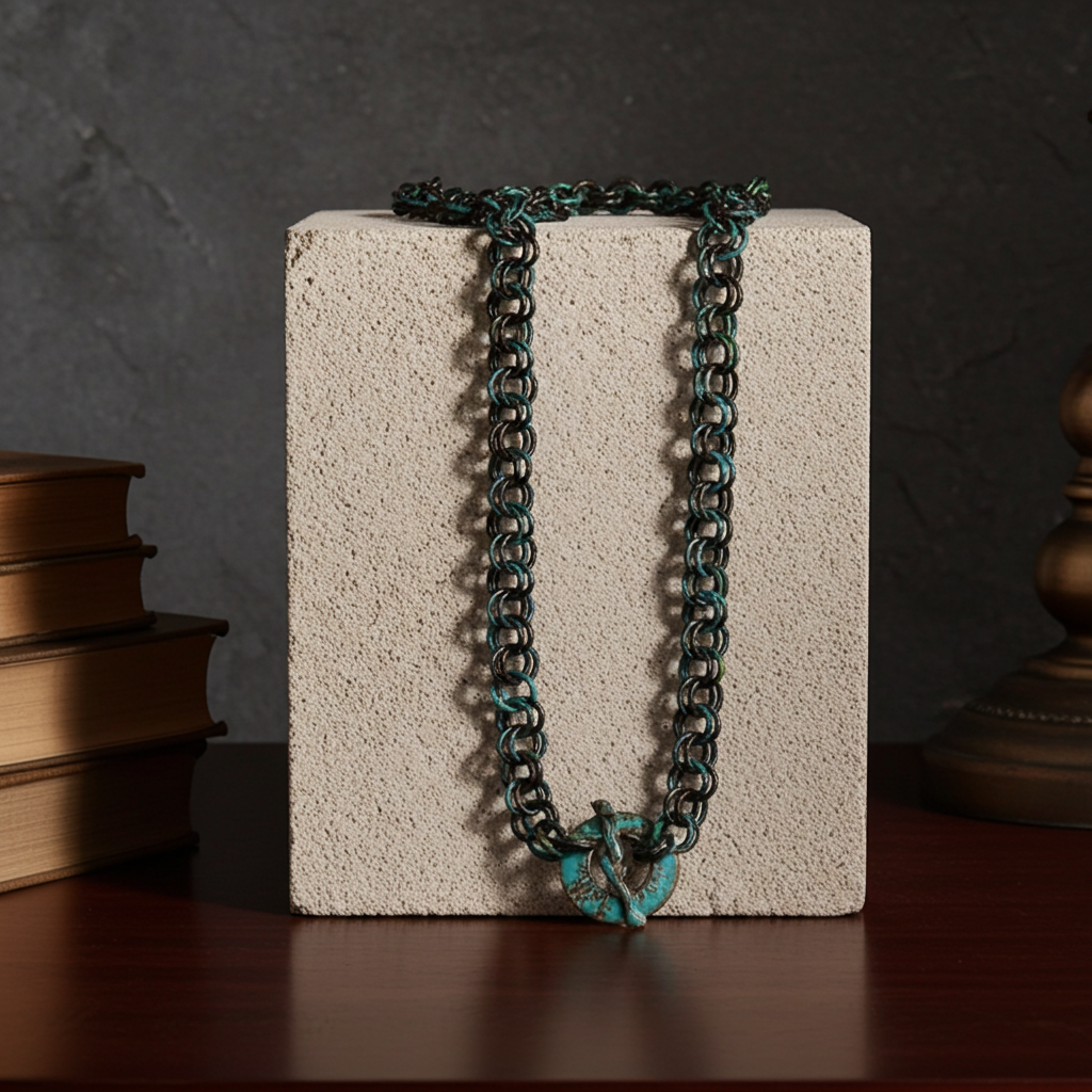 Fern Patina Copper Double Strand Necklace