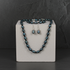 Dark Blue Pearl Necklace, Bracelet & Earrings