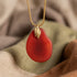 Orange Tagua Nut Pendant Necklace on Gold Snake Chain Necklace
