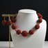 Exotic & Elegant Big Red Bead Dressy Necklace & Earrings