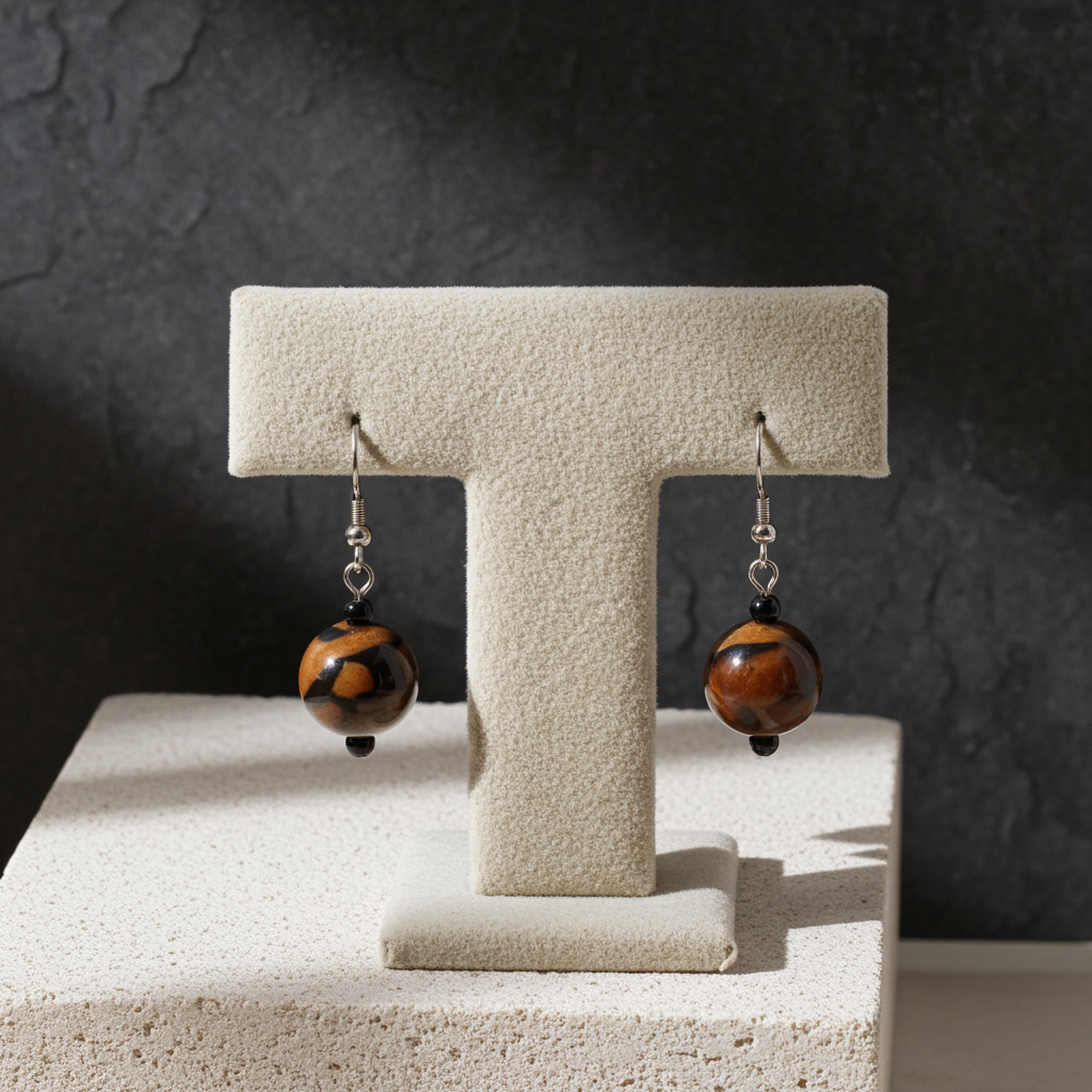 Handmade Kazuri Earrings in African Sunset Colors