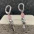 Peruvian Pink Opal & Silver Earrings