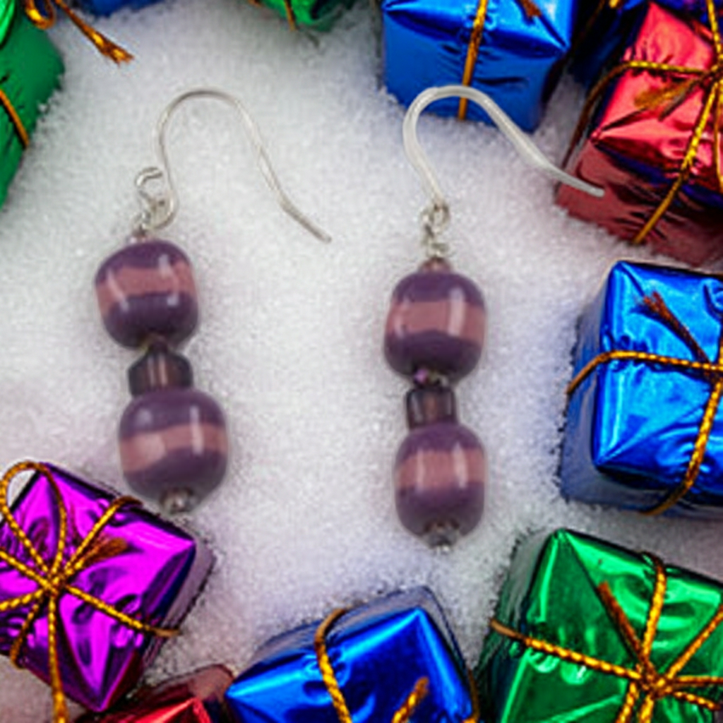 New Lilac Fair Trade Kazuri Bead Earrings