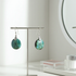 Chrysocolla Gemstone Designer Cut Drop Earrings Rare Parrot  Wing