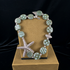 Green Kazuri and Silver Starfish Necklace Fair Trade