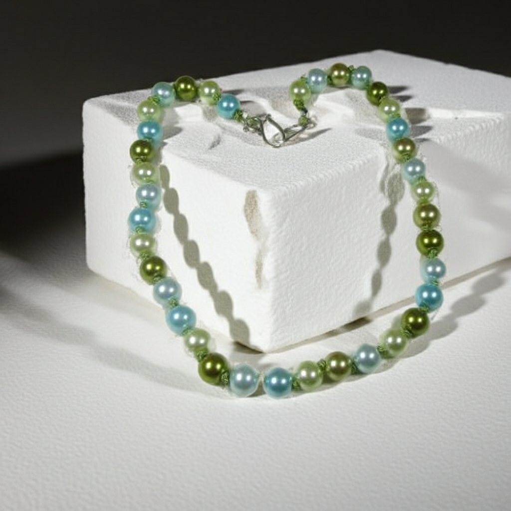 Shades Of Green Pearl Necklace