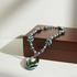 Big Kazuri Pendant Necklace Aqua & Brown Fair Trade Beads