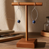 Dark Blue Kazuri Drop Earrings