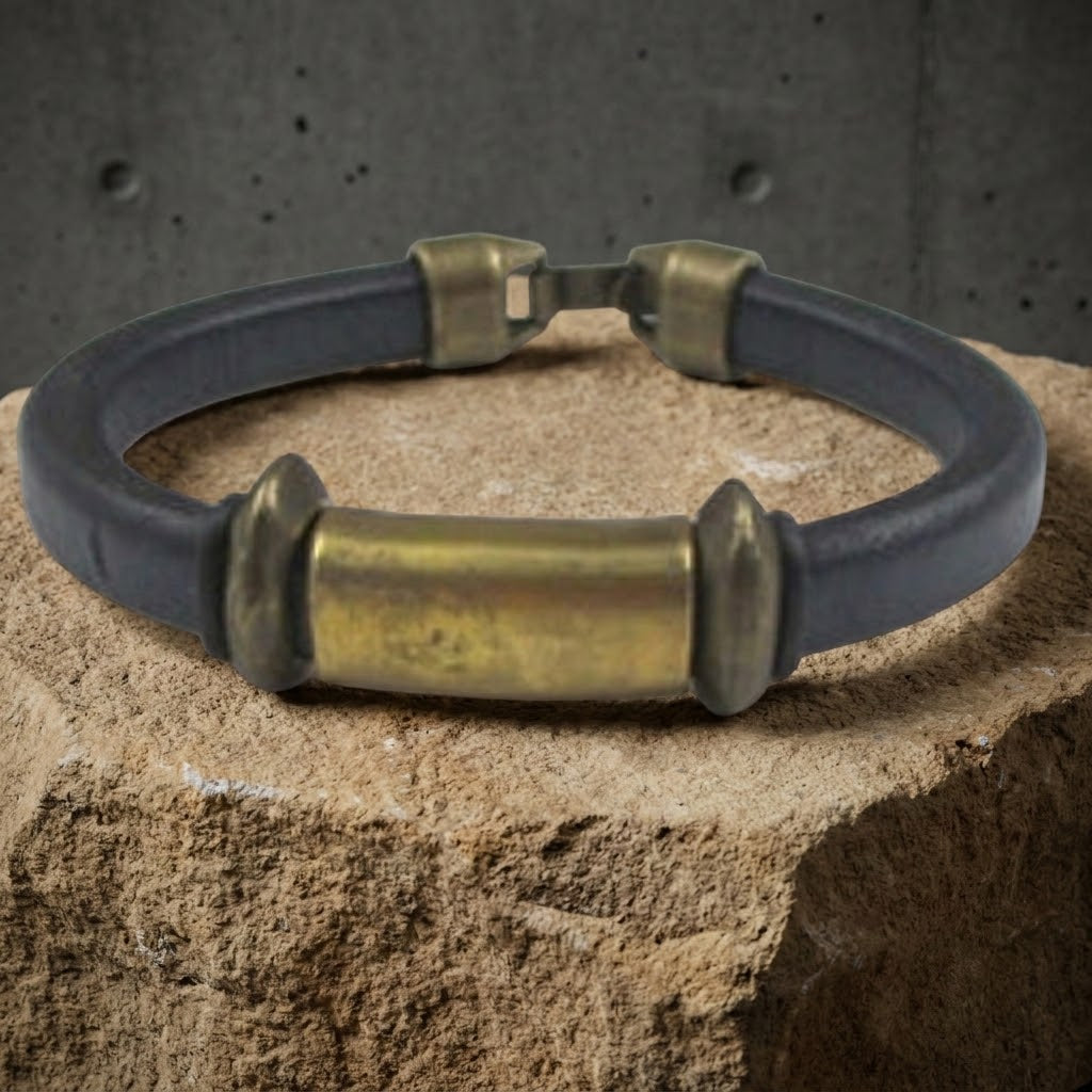 Man's Navy blue Regaliz Leather Brcelet