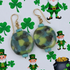 Green and Turquoise Fair Trade Kazuri Earrings Fair Trade Beads