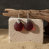 Sand Dollar Sea Glass Drop Earrings Ruby Red