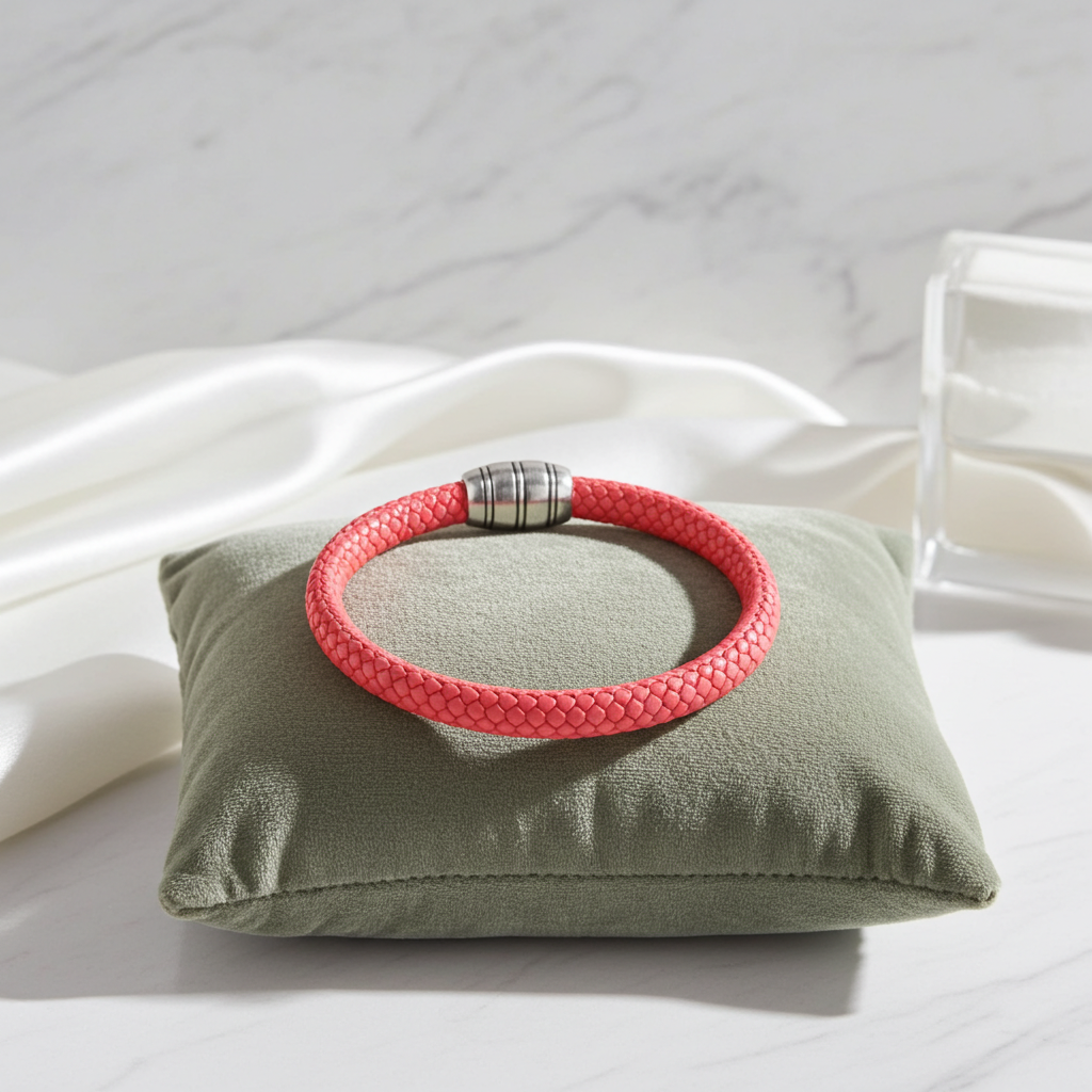 Pink Leather Cord Bracelet
