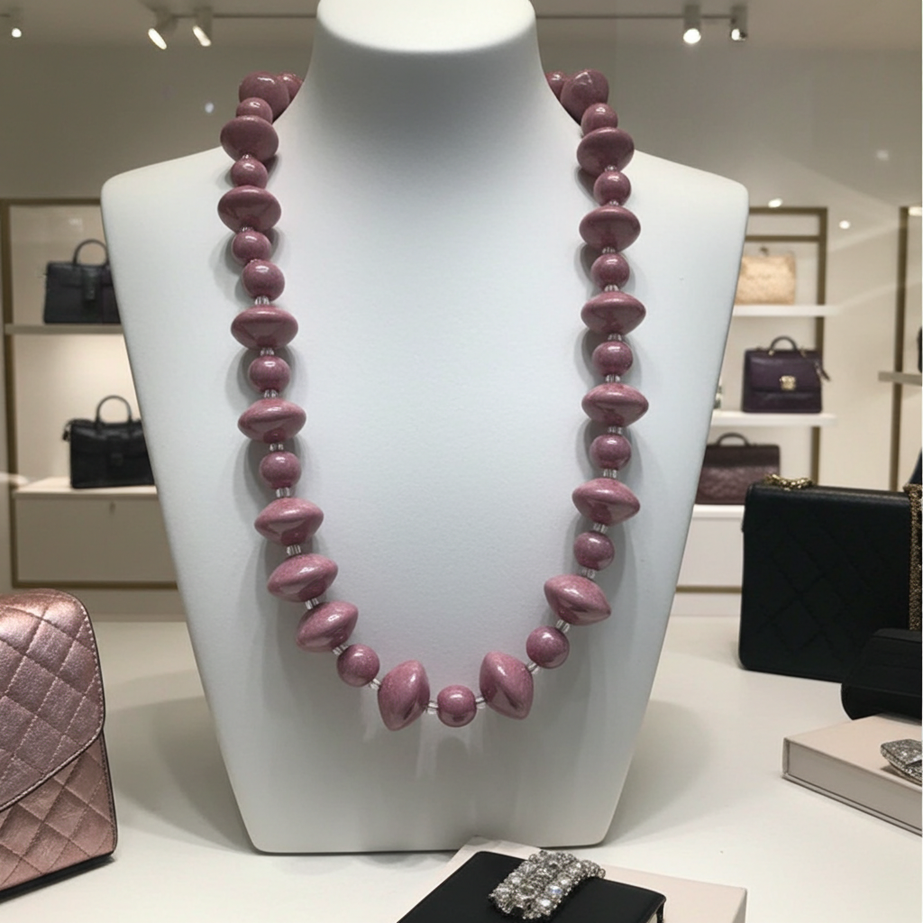 Kazuri Necklace in Petal Pink Fair Trade Jewelry