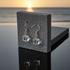 Rock Crystal Quartz Cube Earrings- Gold Ear Wires