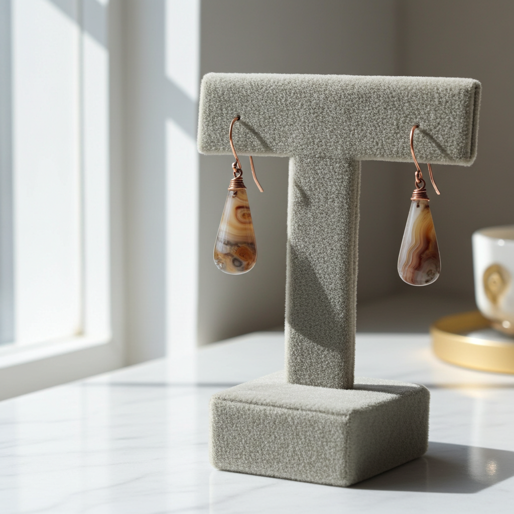 Crazy Lace Teardrop Gemstone Earrings