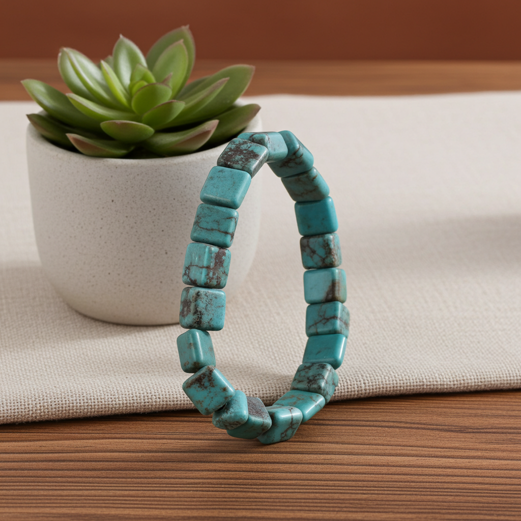 African Turquoise Beaded Bracelet