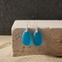 Opaque Blue Opal Sea Glass Earrings