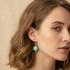 Aqua Amazonite Coin Earrings