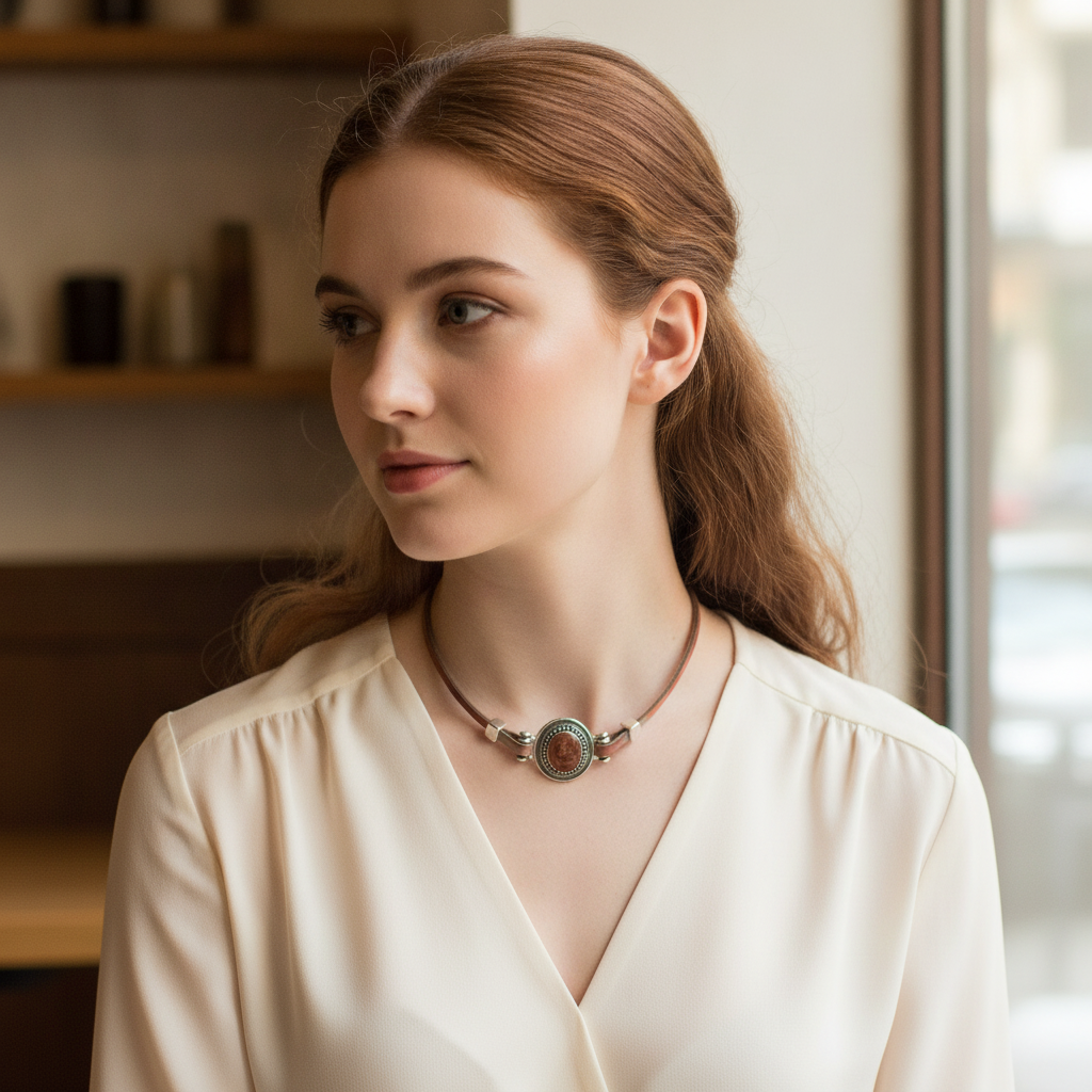 Boho Multi-colored Leather Choker Necklace Minimalist Style