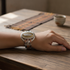 Handcrafted Burgundy Dot Leather Cuff Bracelet